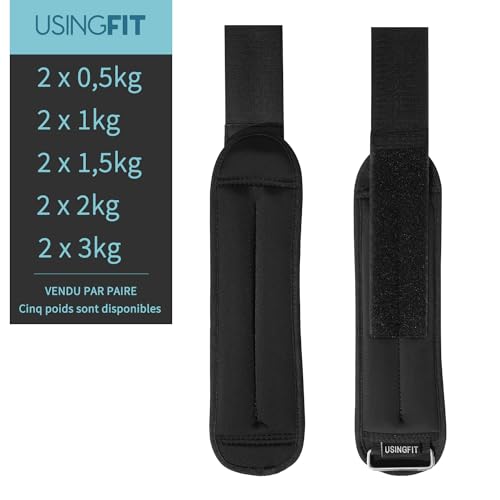 Poids cheville lestes chevilles musculation USINGFIT ajustables de 0.5kg à 3kg - 2