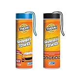 TIIKERI Super Absorbent Shammy Towel for Cars Drying - Blue,Multi-Use Chamois Cloth for Cars Boat Sports Furniture etc-Black, 26'x17' 2 PKS Scratch-Free Chamois Towels