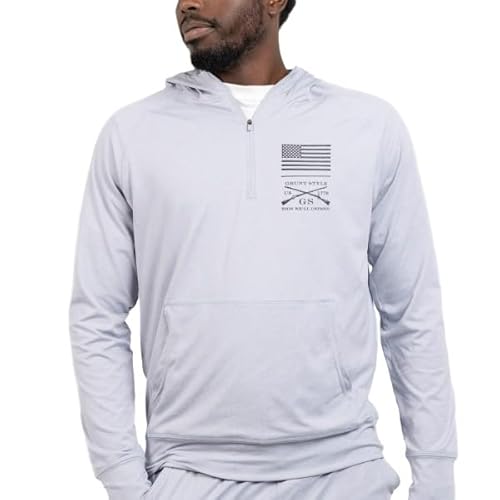 Grunt Style All-Day 1/4 Zip Hoodie (3X-Large, Light Heather Gray)