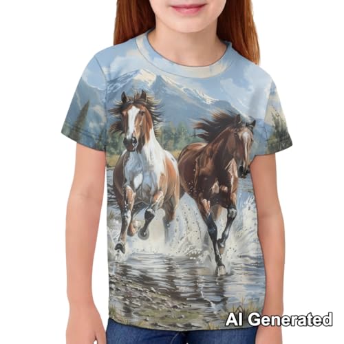 Image of Xhuibop Kids Tshirts Girls Boys 3-16 Years Summer Clothes for Teens Loose Fitting Tops