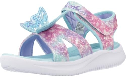 Skechers Baby Girl's Jumpsters Butterfly Brites Flat Sandal, blue, 21 EU