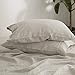 Simple&Opulence 100% Linen Hollow Hemstitch Sheet Set -4 Pieces European Flax Pure Washed Bed Sheets (1 Flat Sheet, 1 Fitted Sheet,2 Pillowcases) -Breathable and Soft (Hemstitch Linen,Queen)