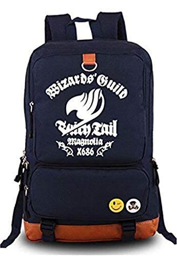 Bkckzzz   Anime Fairy Tail Luminous Mochila Escolar de Gran Capacidad Negro Azul