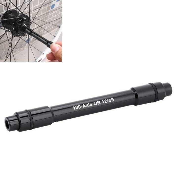 Adattatore per perno passante a sgancio rapido, Adattatore per mozzo Bici, Adattatore per mozzo per asse passante per bici da bicicletta spiedo a sgancio rapido da 12 mm a 9 mm(Nero)