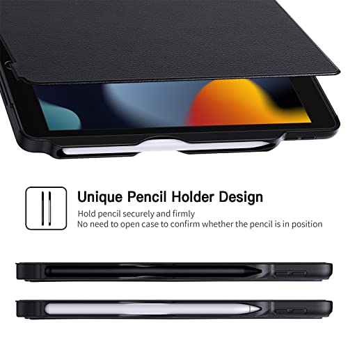 Ztotop Case For Ipad 9Th/8Th/7Th Generation 10.2 Inch, [5 Magnetic Stand Angles + Pencil Holder + Highly Shockproof +Auto Wake/Sleep], Premium Pu Leather Cover For Ipad 10.2 Inch 2021/2020/2019, Black #TOP4