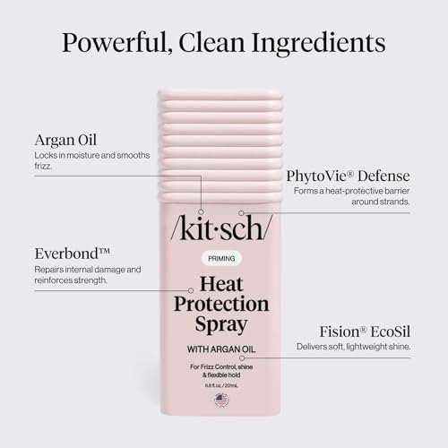 Kitsch Heat Protection Spray for Hair - With Argan Oil 6.8oz | Heat Protectant for Hair – Styling Hair Spray for Frizz Control, Shine & Damage Protection – Protects Strands - image 5