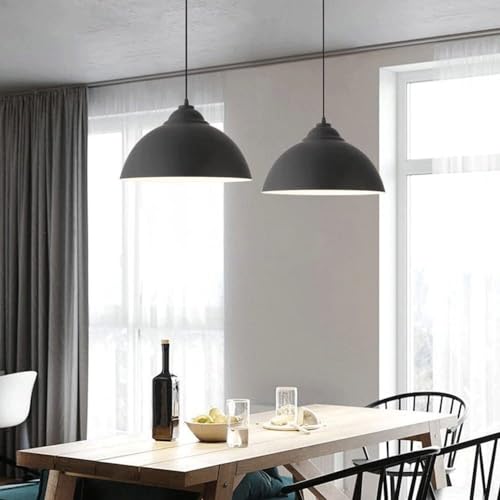 Lámpara colgante E27 Arón de aluminio negro con altura ajustable para techo 7