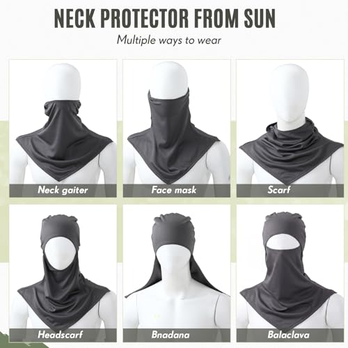 Image of SATINIOR 3 Piece Balaclava Face Cover Sun Protection Neck Cover Summer Balaclava for Men Women Outdoor Sports UV Protector