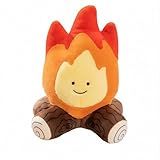 HOKESS Cute Campfire Plush Toy Pillow,10 Inch Decorative Stuffed Bonfire with Firewood Base, Soft Plushie for Room Decor, Kids Gifts, Camping Theme