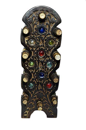 Image of Wooden Carved Bangle Stand | Folding Chuddi Stand | Gift item for women | Bar Bracelet, Bangle Jewelry Holder Stand Display Organizer, Bracelet Holder for Jewelry (Bangle stand 8 rods)