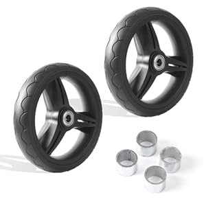 CalPalmy Front Wheels and Tires for Baby Strollers – 1.6” Hub Length and 0.488” Borehole – Fits Baby Jogger City Select…