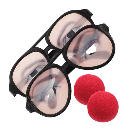 BESPORTBLE Halloween Decorative Glasses 2pcs Funny Eye Glasses with Eyeballs Male Female Trick Prank Dress up Accessories