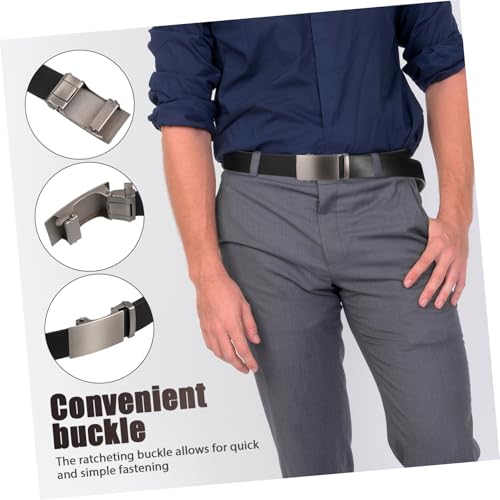 Angoily 2Pcs Retro Automatic Buckle Belt for Men Adjustable Dress Belts Ratchet Design for Business Attire and Everyday Wear3