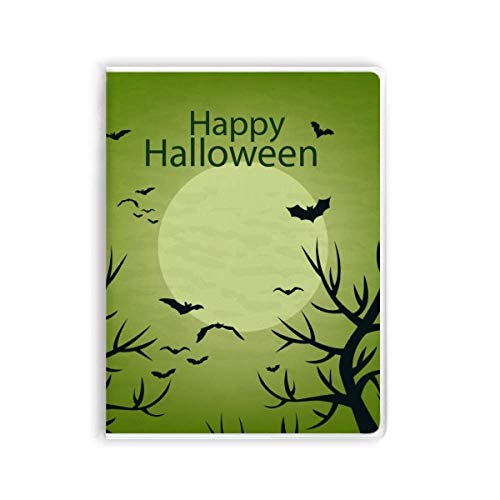 Carnet de notes Happy Ghost Green Tree avec couverture souple design d'Halloween