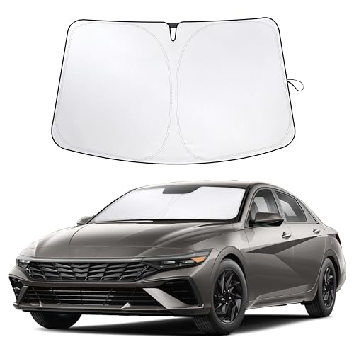 Image of Econour Windshield Sun Shade Compatible for Hyundai Elantra 2021-2024 2025 2026, Sun Visor for Front Windshield & Window Sun Shade Cover, UV Heat Blocker & Protector, Car Accessories