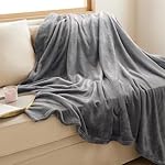 Bedsure GentleSoft Fleece Blanket Twin Size Grey - 300GSM Lightweight Plush Fuzzy Cozy Soft Warm Blanket for Bed, Sofa, Couch, Travel, Camping, 60x80 inches - Image 4