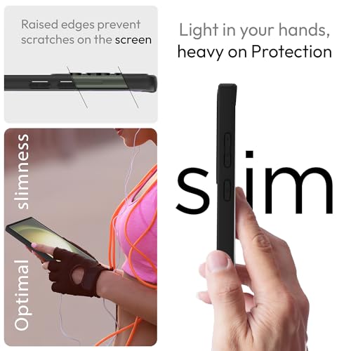 Image of KAPAVER Hybrid Clear Back Cover Case for Galaxy S23 Ultra | Protective Shockproof Cleare Hard PC Soft Flexible Black TPU Cover