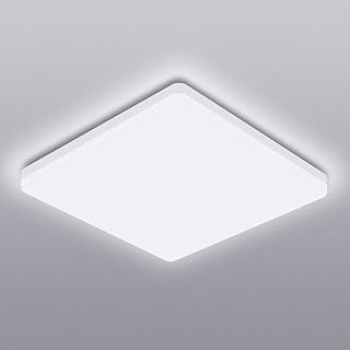 OOWOLF 25W LED Bathroom Ceiling Light, 2400LM Flush Ceiling Lights,IP44 Square Flush Ceiling Lights Bathroom Office Lighting Fixture for Living Room Kitchen Bathroom Bedroom Hallway [Energy Class F]