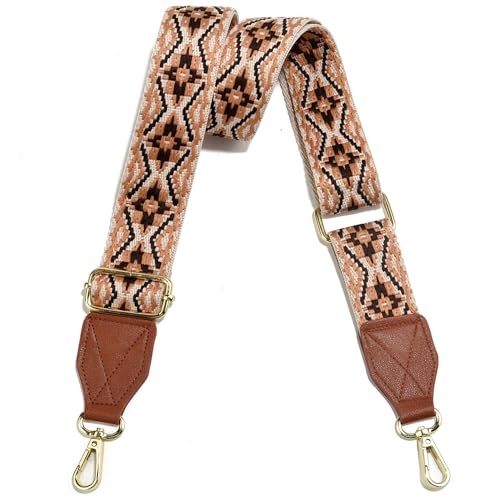 Image of Purse Strap,1.5 inch Leather End Shoulder Strap Adjustable Replacement,Retro Multi-Pattern Crossbody Bag Straps