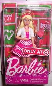 Barbie 2014 Target Exclusive Christmas Happy Holiday Mini Doll Candy Cane Dress