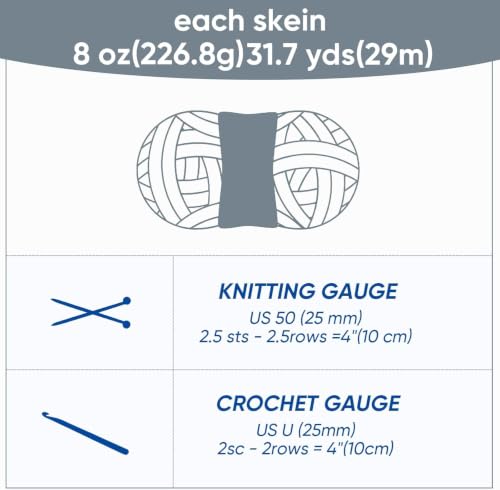 Image of 8 Jumbo Packs Chunky Chenille Yarn for Crocheting, 31.7 yds, 8 oz Each Skein Bulky Thick Fluffy Yarn for Knitting, Super Bulky Chunky Yarn for Hand Knitting Blanket, Soft Plush - Deep Ocean