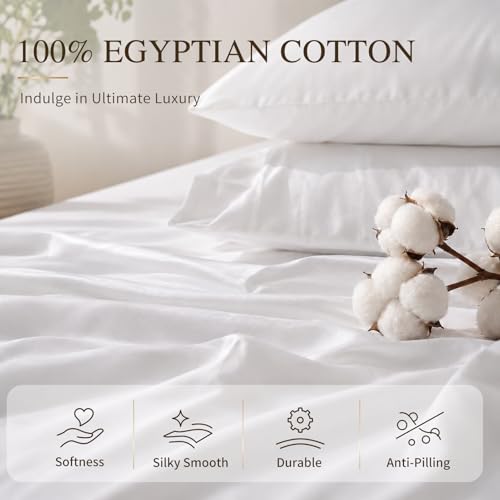 Image of MEISHANG 1000TC Cotton Sheets California King, 18-24 inch Extra Deep Pocket | 1000TC Egyptian Cotton Sheets, Sateen Weave, Ultra Soft & Breathable, OEKO-TEX Certified