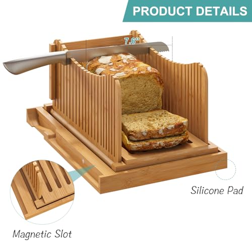 Tabla para cortar pan grande de bambú con cuchillo miniatura 3