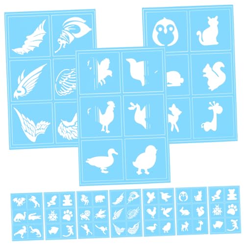 TOPPERFUN 10 peças Modelos de tatuagem facial para maquilhagem moldes para pintura facial palmilhas reutilizáveis para pintar para cosplay e festas de aniversário