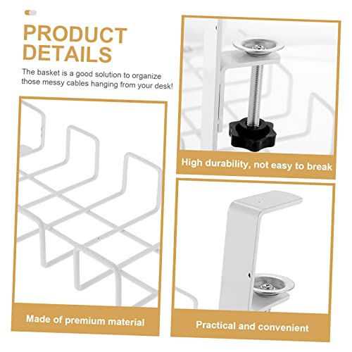 ORFOFE organizador de cables bajo escritorio, cesta para gestión de cables para ambientes ordenados, diseño compacto, incluye marco y bridas miniatura 7