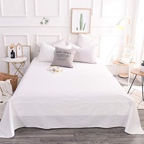 LOOMS & LEAVES 100% SOFT BRUSHED COTTON THERMAL FLANNELETTE FLAT SHEETS IN (WHITE, DOUBLE) — image 1