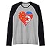 Cinese Nord Corea Bandiera Cuore Maglia con Maniche Raglan