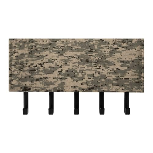 Llavero de pared de camuflaje digital con bandeja organizadora de correo y estante de metal 7