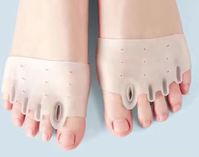 Dweezhet Leg 5 Finger Separator White Silicone Toe Separator Corrector, 5-Hole Forefoot Pads, Breathable Non-Sticky Design use for adults and older Ideal for Halloween Christmas Gifts(1-Pair)-image-27