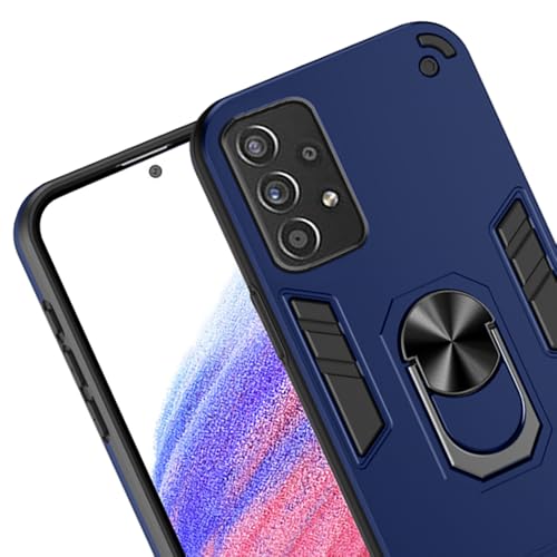 Image of Armor Samsung Galaxy A53 5G Defender Case | Rotating Ring Holder & Kickstand in-Built | Military Grade Armor | 360 Degree Protection Back Cover for Samsung Galaxy A53 5G (Blue)