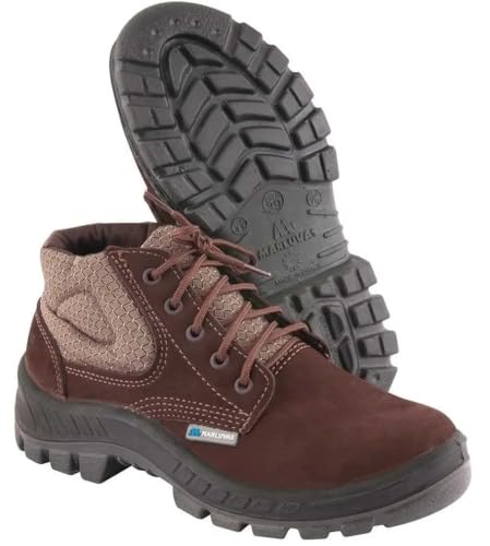 Botina Nobuck Café 50B26-CB-BP Marluvas Biqueira Plástica (Marrom Café, 40)