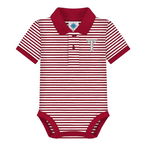 Creative Knitwear College Baby Striped Polo Bodysuit - Team Logo, Multiple Colors, for Boys & Girls (0-12 Months)