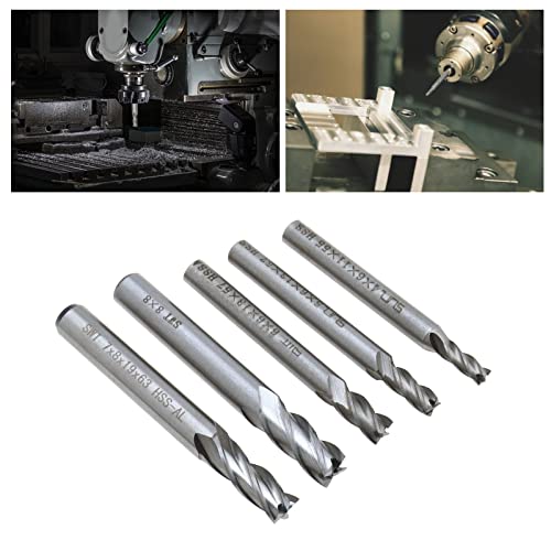 ECSiNG 10pcs HSS 4-flute Straight Shank End Mill Cutter Kit 2/3/4/5/6/7/8/9/10/12mm Dia 6mm 8mm 10mm 12mm Handle for for Wood Aluminum Steel Titanium - Image 4