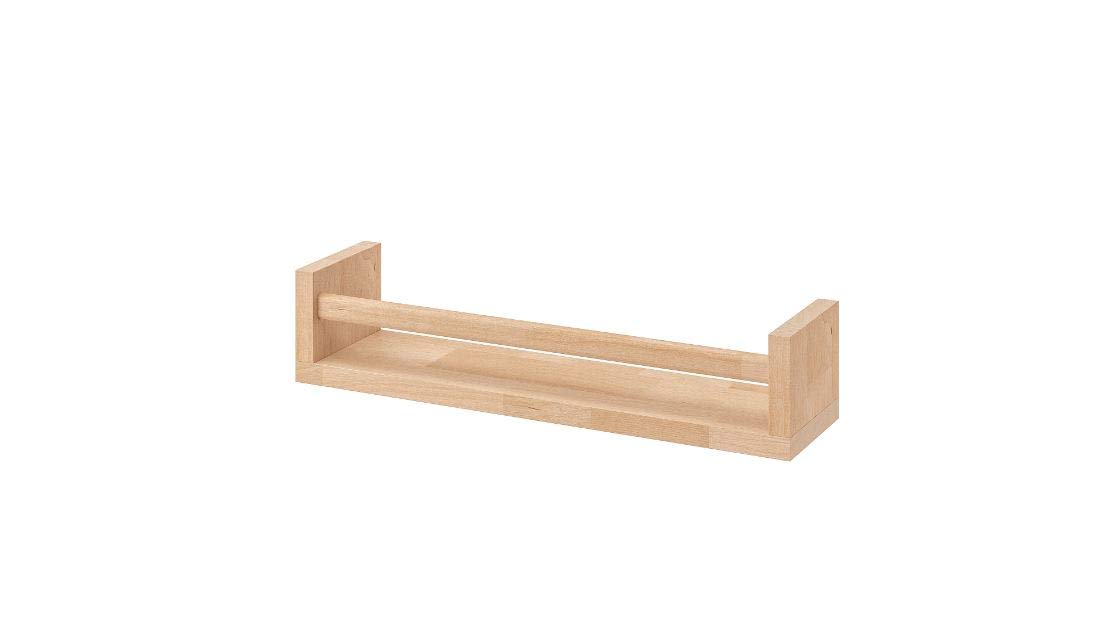 Wooden Spice Rack Nursery Book Holder Kids Shelf Kitchen Bathroom Accessory - Storage Organizer Birch Natural Wood Cookware Kitchen Storage Organisation Rack Holder Spice Racks (Pack Of 1, 60 cm)