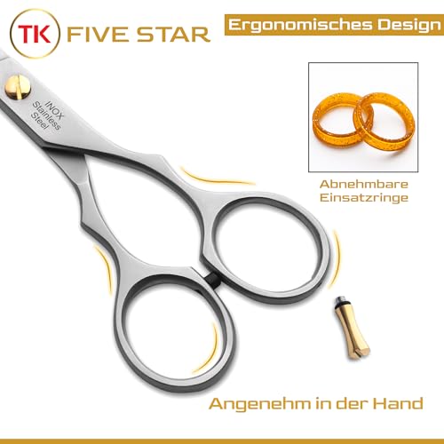 TK FIVE STAR Tornado Premium 6' extra Scharfe Friseurschere Haarschere Haarschneideschere für Damen Herren Friseure und Salons für feine und kräftige Haare Rostfrei