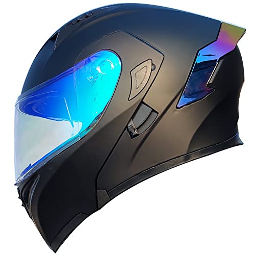 Letetexi Motorcycle Bluetooth Slot Modular Helmets,Full Face Flip Up Dual Visors Modular Helmets,DOT ECE Approved Helmet,Men and Women Motorbike Helmets