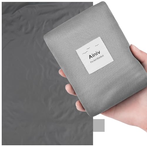Ainiv Mini Coperta da Picnic Tascabile, 200 x 210 cm, Ultraleggero Coperta da Spiaggia Portatile Tappetino da Picnic Pocket Portatile Tappetino da Spiaggia per Campeggio, Trekking, Montagna, Viaggi