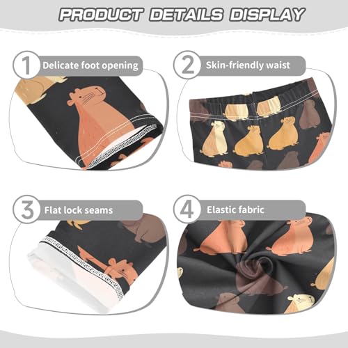 Capybara Cartoon Animals Girls Casual Leggings for Kids Printed Long Pant Bottoms Stretch and Soft3