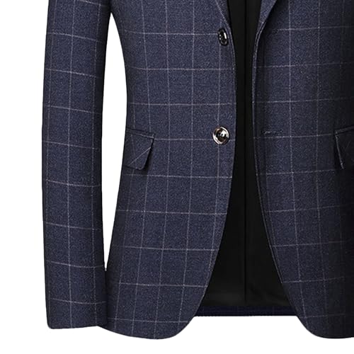 Men's Checked Wrinkle-Resistant Blazer Business Casual Two Buttons Slim Suit Jacket Daily Formal Party Sport Coat3