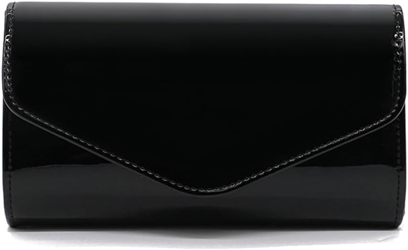 Patent Leather Envelope Clutch Purse Shiny Shoulder Bag Candy Chain Evening Bag Elegant Handbag