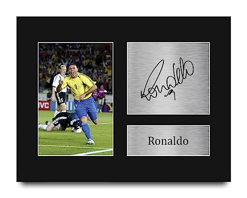 HWC Trading Ronaldo Gifts Signed Printed Autograph Brazil Photo Display - US Letter Size