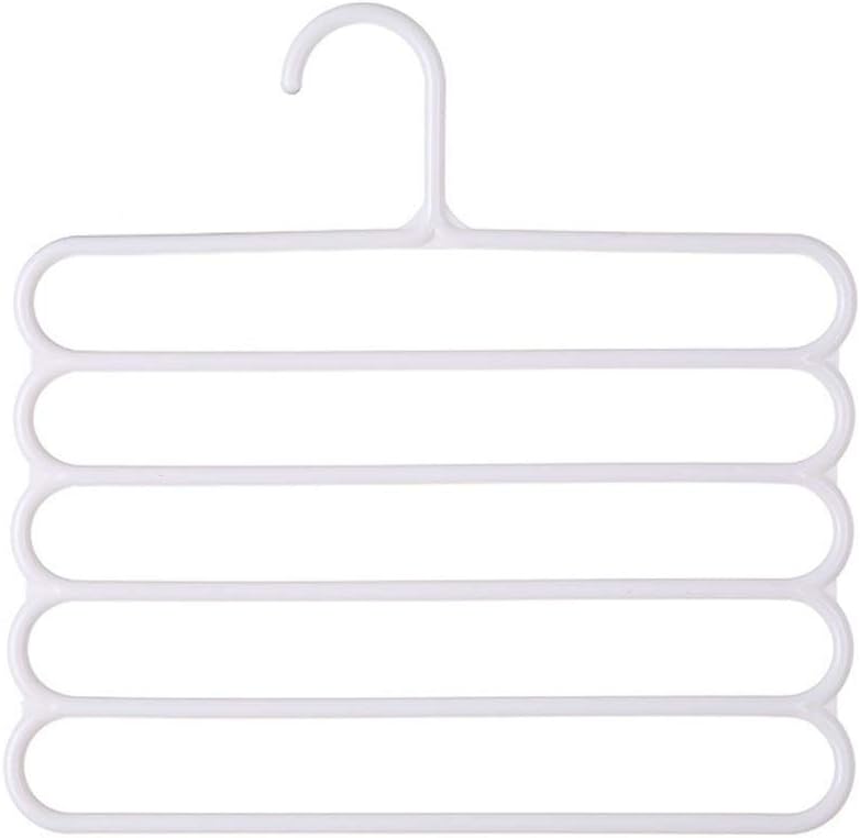 JSEIAJB Multifunctional 5 Layers Pants Hangers Holders Trousers Hanger Storage Rack Clothes Space Saver Wardrobe Closet Organizer(Coffee Color)