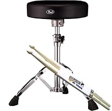 Pearl D-930 drum stool + 1 pair of Keepdrum drumsticks. Height: 47-66 cm. Double-braced construction. Ultra grip wing nuts. + Keepdrum drumsticks, 1 pair.