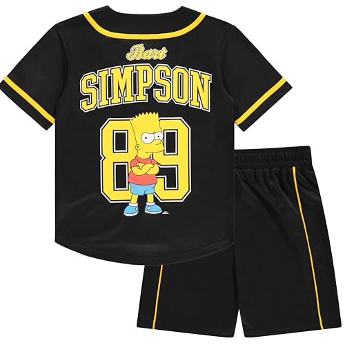 Image of The Simpsons Boys Bart Simpson Baseball Jersey Shirt and Shorts Clothing Set- Little and Big Boys Sizes 4-20