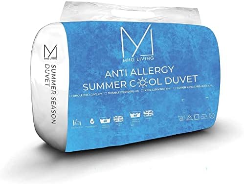 LIVING 3 Tog Non-Allergenic Summer Cool Duvet, 100% Cotton Fabric with Hollowfibre Filled Bedding Comforter for Warm Season, Breezy Lightweight Bed Quilt for Aesthetic Bedding (Double)