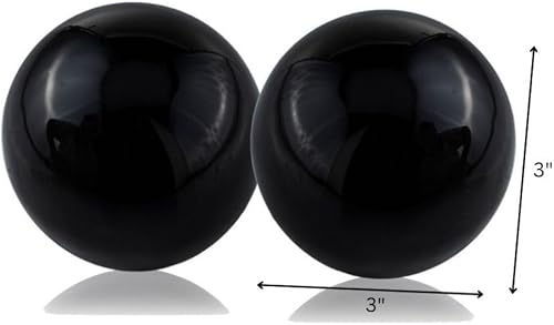 Miniatura 2 de Modern Day Accents 4394T Bola Negra - Esfera negra, aluminio, relleno, bolas decorativas de orbes, decoración moderna de mesa, bolas decorativas